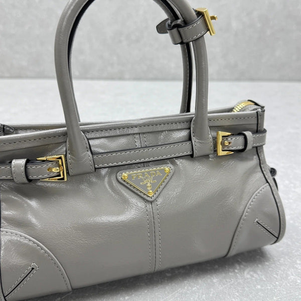 Prada 2026 Bonnie Bag 24cm Gray Leather