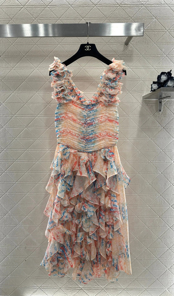 CHANEL Robe superposition camélia 25S 651