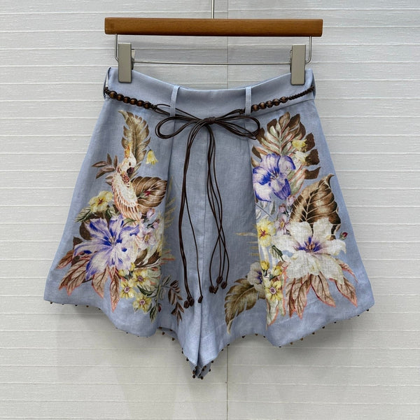 ZIMMER LAVENDER GRAY PATTERNED SHORTS 264427