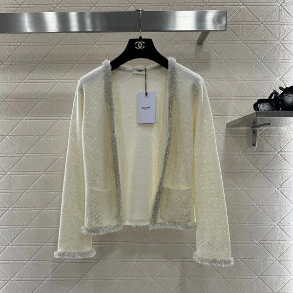 CELINE 25S BEADED KNIT CARDIGAN 0124