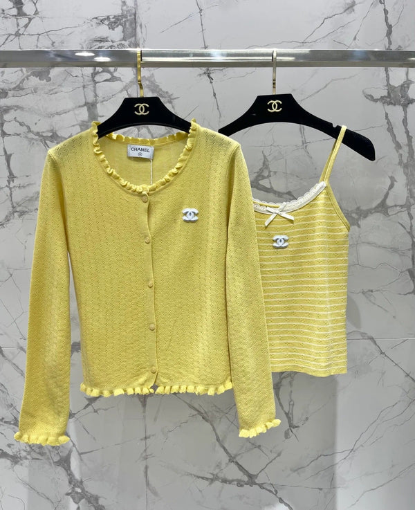 Chanel Ensemble Deux Pièces en Maille Rayée Laine 2026