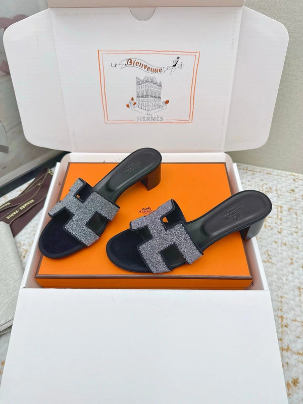 HM Sandales Oran 26ss 50 strass noirs cuir de vachette 625267