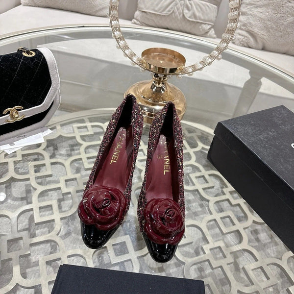 CC 26s Escarpins à talons hauts 85 Bordeaux Tissu en laine coloré 627013