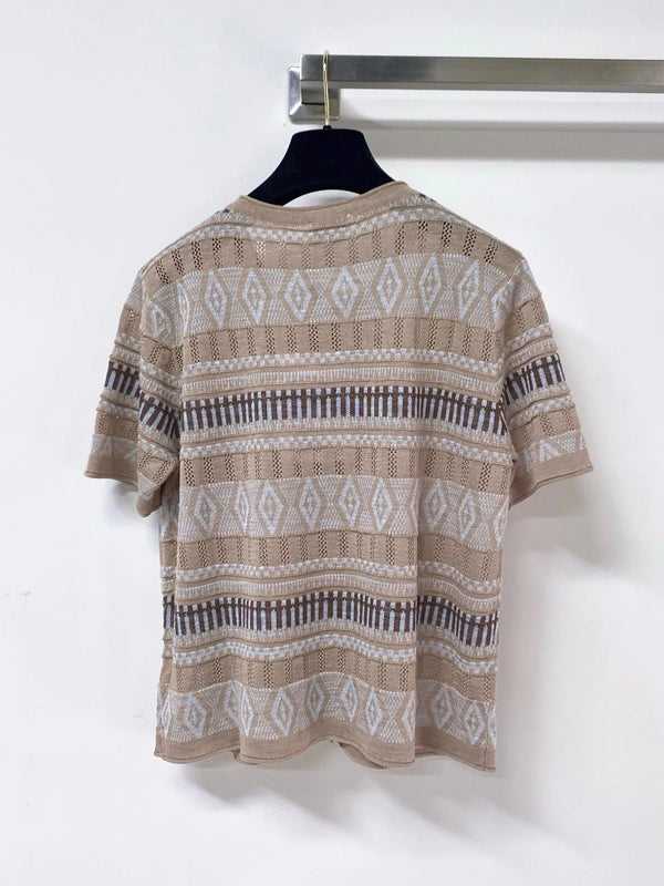 CC 2026 Short Sleeve Button Down Cardigan Flax Lelin 435143