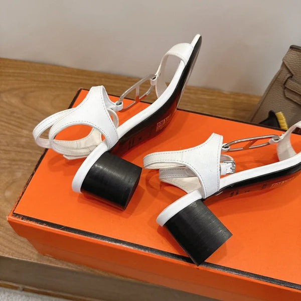 Sandales à talons hauts HM 26ss 50 Blanc Cuir véritable 638529