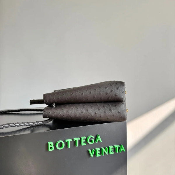 Bottega Veneta 2026 Sac Andiamo en cuir d'autruche marron foncé