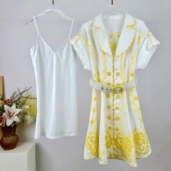 ROBE COURTE ZIMMERMANN BRODÉE À MANCHES COURTES 270269