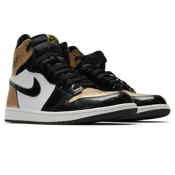 Nike Air Jordan 1 Retro Gold Metallic Black Patent Leather