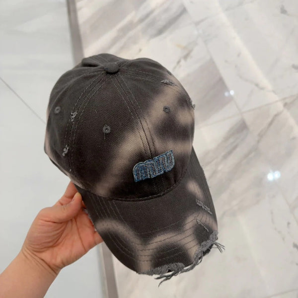 CAPPELLINO DA BASEBALL MM IN TESSUTO MARRONE MOCHA SCURO EFFETTO ANTIQUATO, STILE 2