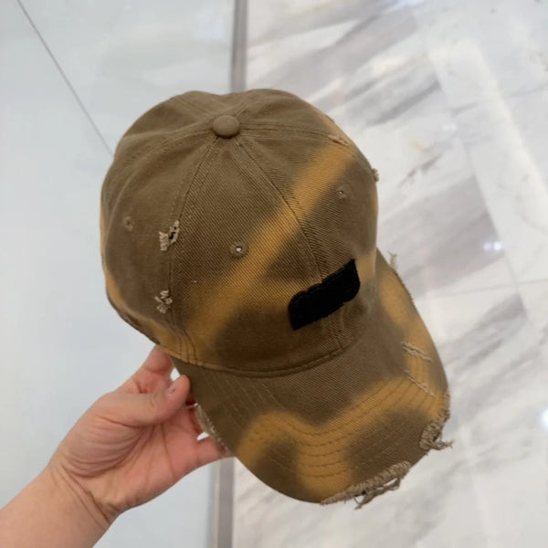 CAPPELLINO DA BASEBALL MM IN TESSUTO MARRONE ANTIQUATO STILE 1