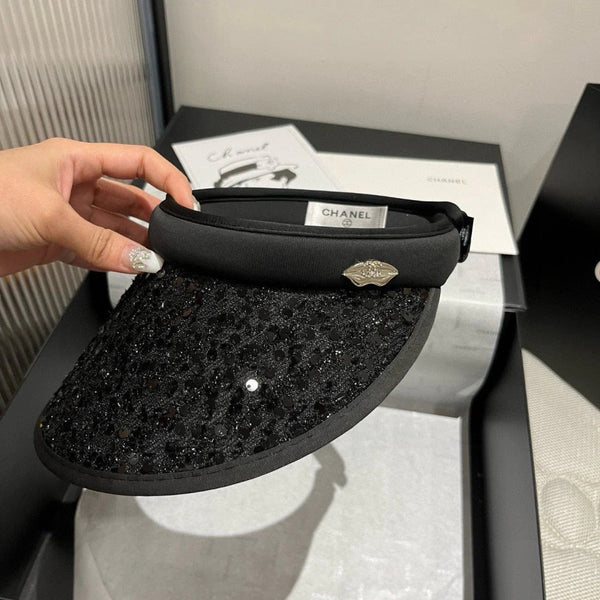 CC CAPPELLO DA SOLE MODELLO NERO CON PAILLETTES 673928