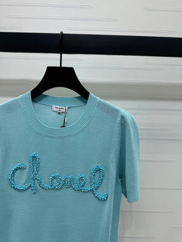 CHANEL SHORT-SLEEVE CREW NECK SWEATER 269417