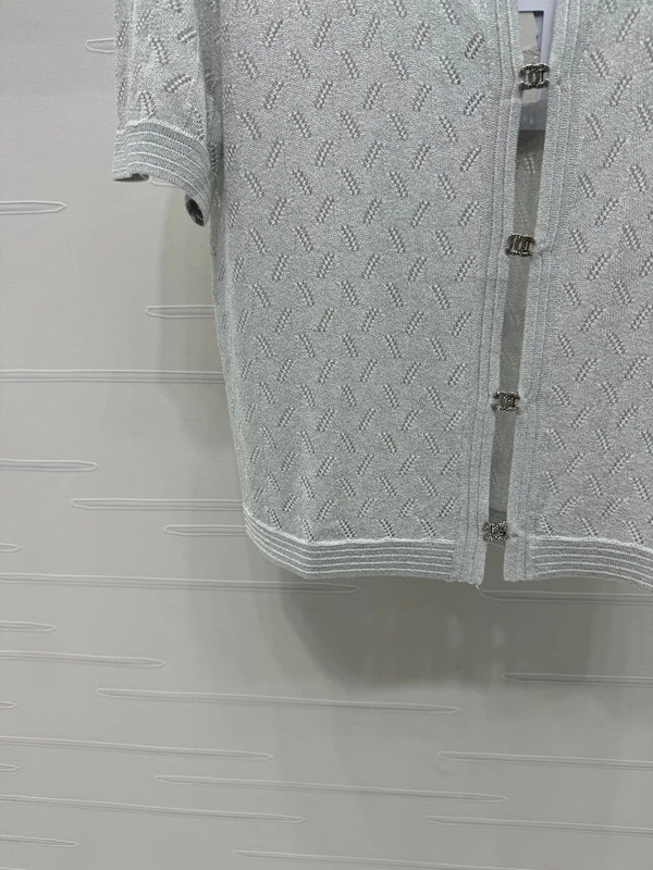 CHANEL SHORT-SLEEVE SEQUINNED KNIT CARDIGAN 269409