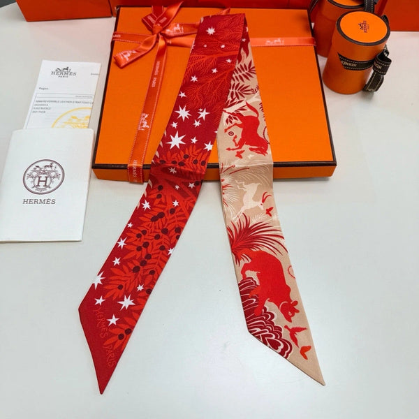 HERMES 25S SILK NECKERCHIEF 86 IN SILK 714352
