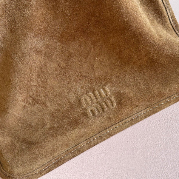 SUEDE BAG WITH TRICK 37 DARK BROWN