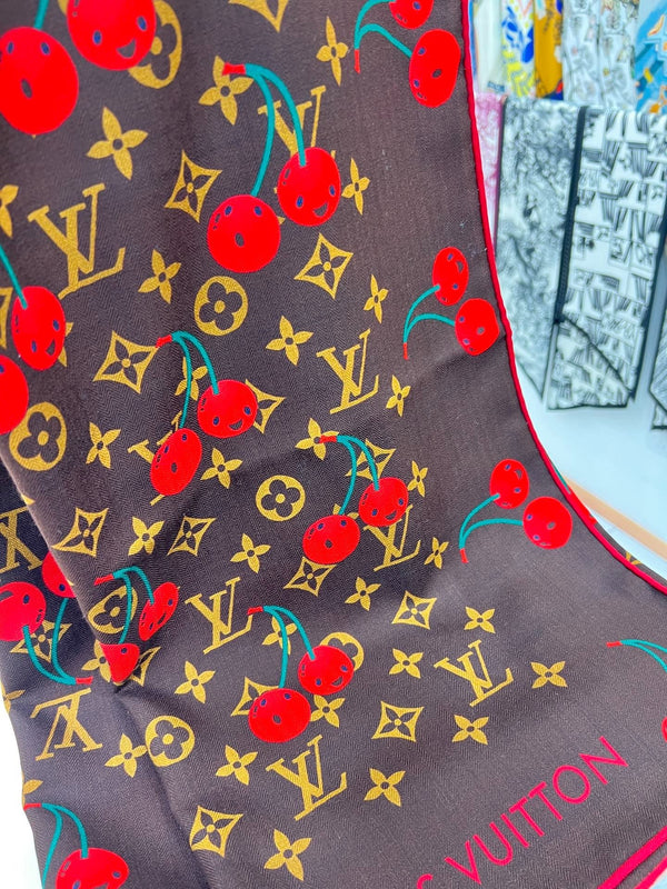 LV SCARF 135 CM IN WOOL MIX SILK 735873