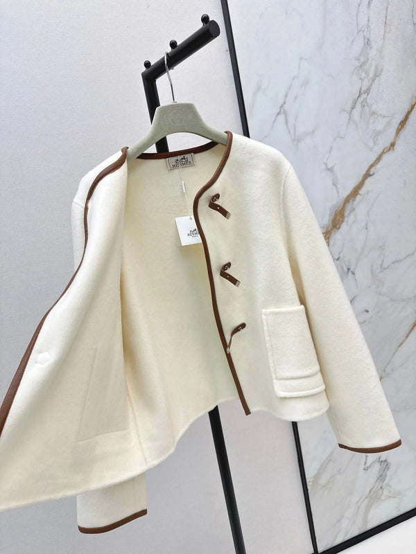 HERMES 25S REVERSIBLE SHORT CASHMERE COAT 130