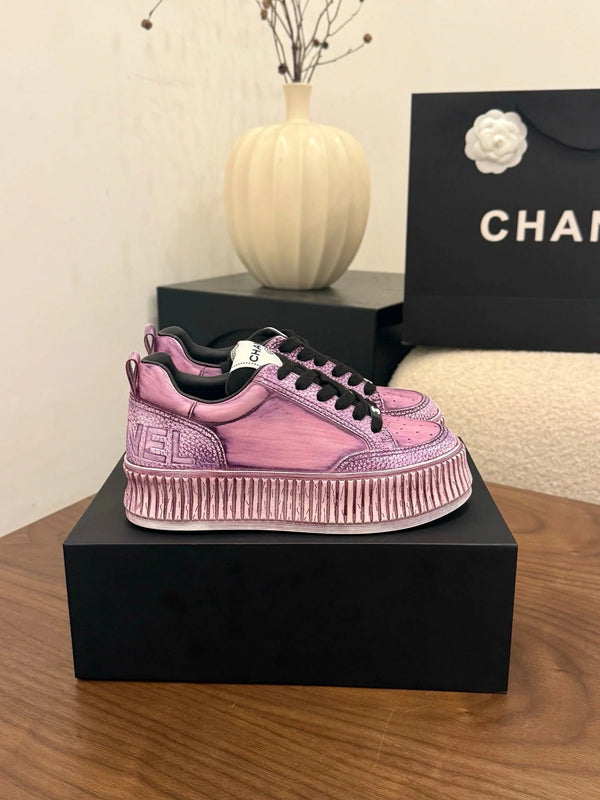 CC 26s Baskets décontractées en cuir violet clair 183614