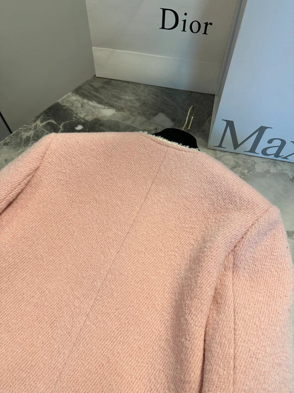 Chanel Veste 2026 Tweed de laine rose