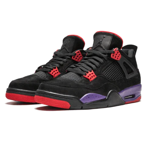 Nike Air Jordan 4 Raptors Black Purple Red Suede