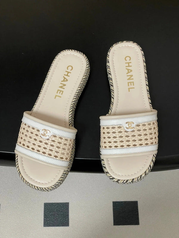 CC 26s Platform Slippers Light Beige Cowhide 649459