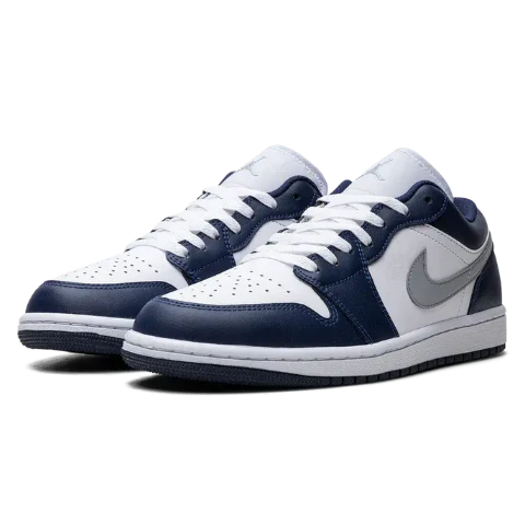 Nike Air Jordan 1 White Navy Blue Gray Leather