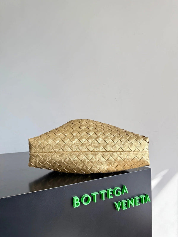 Bottega Veneta 2026 Dustbag 33cm Or Intrecciato Lamina Cuir Satiné 137019