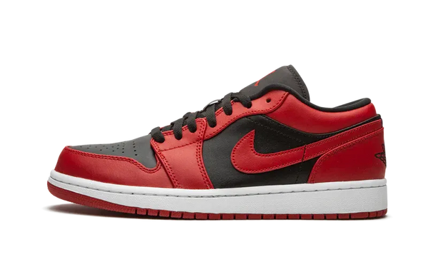 Nike Air Jordan 1 Low Bred Toe Red Black Leather