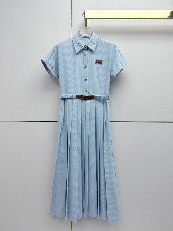 Robe Chemise Miumiu 2026 Coton Bleu 351552