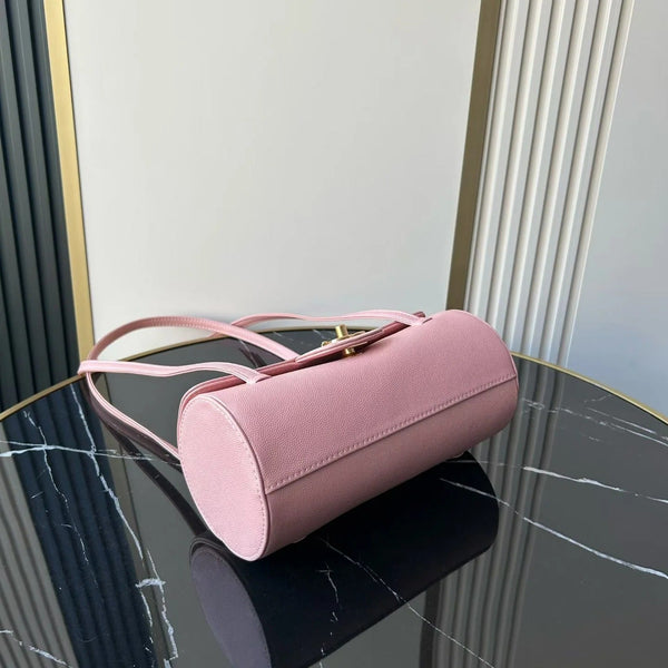 Chanel 2026 Bowling Ball Cylinder Bag 20.5cm Pink Caviar Leather 345494