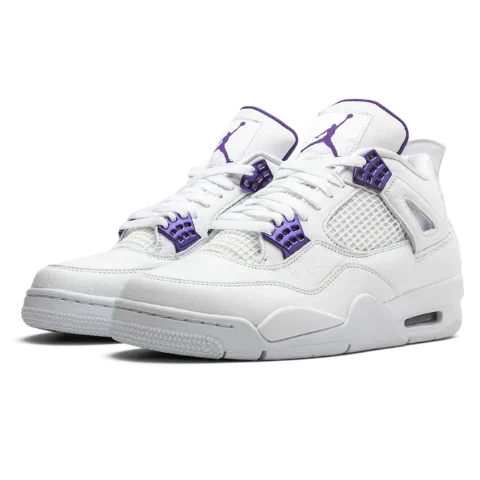 Nike Air Jordan 4 Retro White Purple Leather