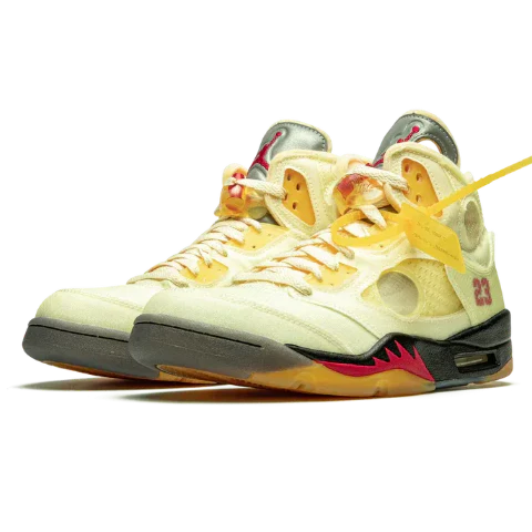Nike Air Jordan 5 Retro Light Yellow Black Suede