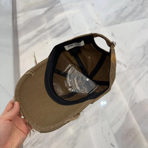 CAPPELLINO DA BASEBALL MM IN TESSUTO MARRONE ANTIQUATO STILE 1