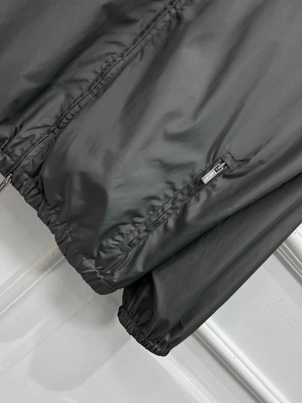 MIU 25S HOODED JACKET GREY IN NYLON 263131