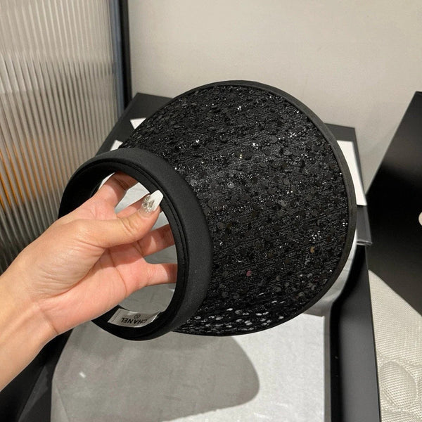 CC CAPPELLO DA SOLE MODELLO NERO CON PAILLETTES 673928