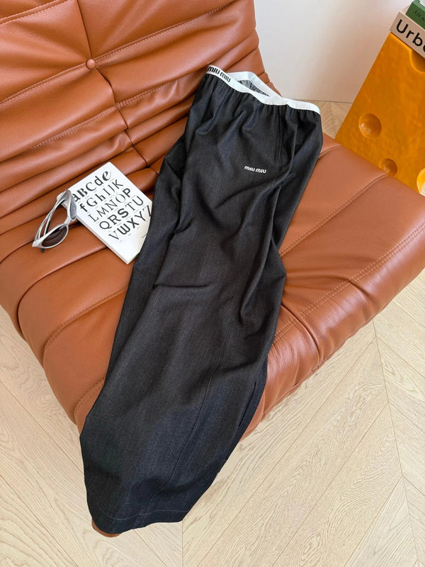 STRAIGHT PANTS 24 WITH NARROW WAIST DETAIL 265717