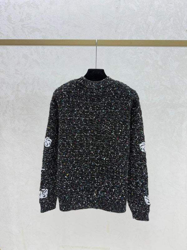 Pull en maille ras du cou avec logo brodé CC 26 Laine 809408