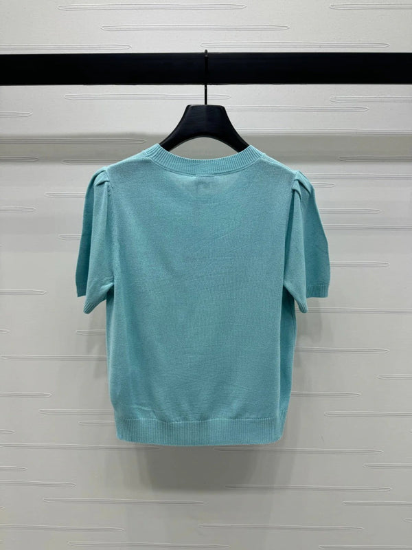 CHANEL SHORT-SLEEVE CREW NECK SWEATER 269417