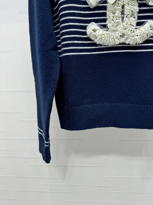 CHANEL CREW NECK LONG-SLEEVE KNIT SWEATER 274954