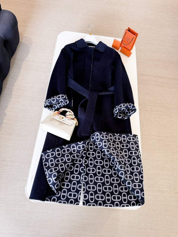 HERMES 25S BELTED CASHMERE PEACOAT 269