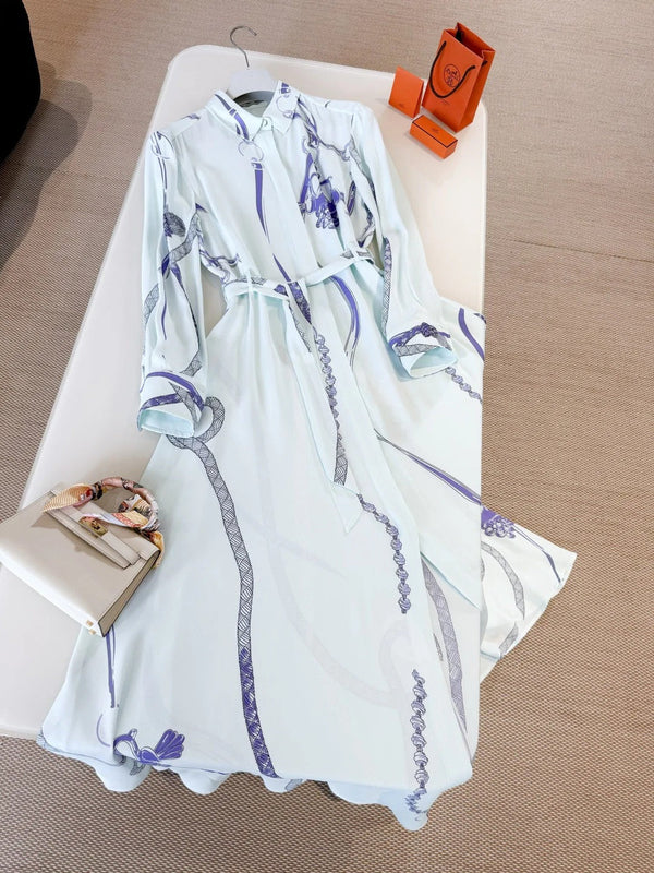 ROBE LONGUE EN SOIE HERMES 25S 259