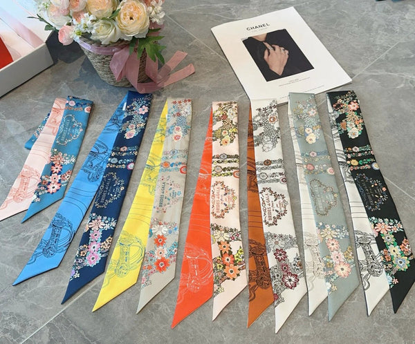 HERMES 25S SILK NECKERCHIEF 86 IN SILK 714376