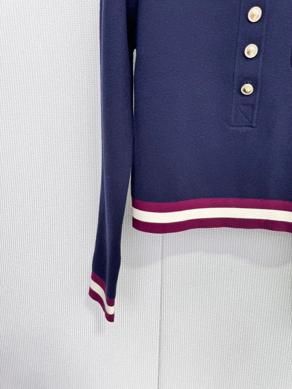 CHANEL 25S POLO EN MAILLE À MANCHES LONGUES 589