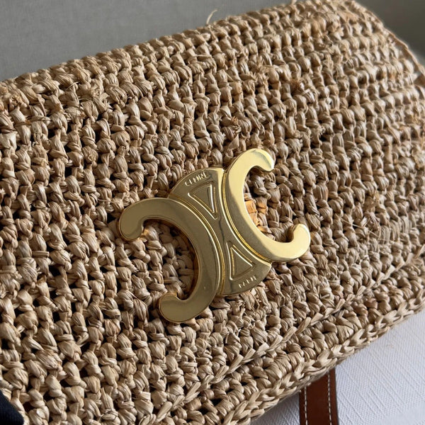 Multipochette Bag 23 In Brown Raffia