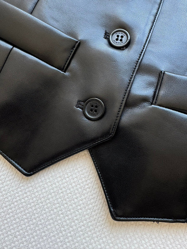 GILET EN CUIR MIUMIU STYLE 728