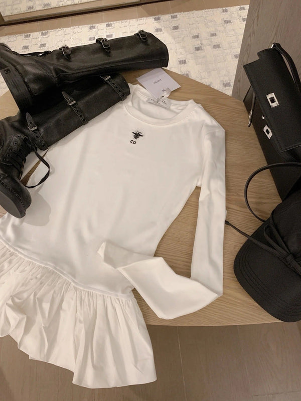 DIOR 25S LONG-SLEEVE PEPLUM T-SHIRT STYLE 185