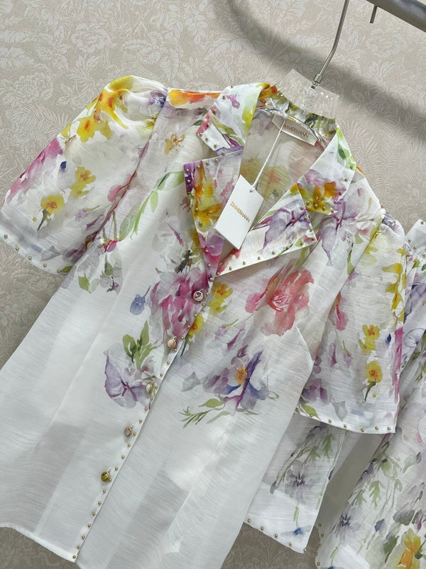 ENSEMBLE CHEMISE MANCHES COURTES ET SHORT TAILLEUR ZIMMERMANN 275122