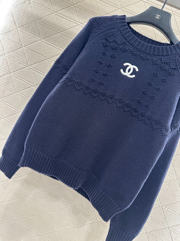CHANEL 25S EMBROIDERED CROCHET SWEATER 348