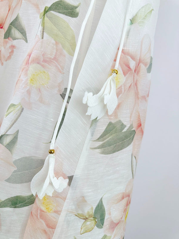 DITSY FLORAL PRINT LONG DRESS NATURA 25S IN SILK 266337