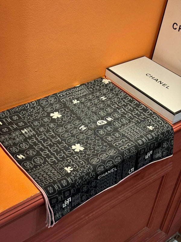 CHANEL 25S SCARF 110 IN CASHMERE SILK 738477